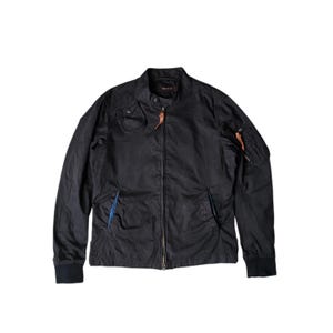 Sage De Cret Japan Zipper Jacket size Small Japan Stlye Military Biker outerwear Black Flight jacket