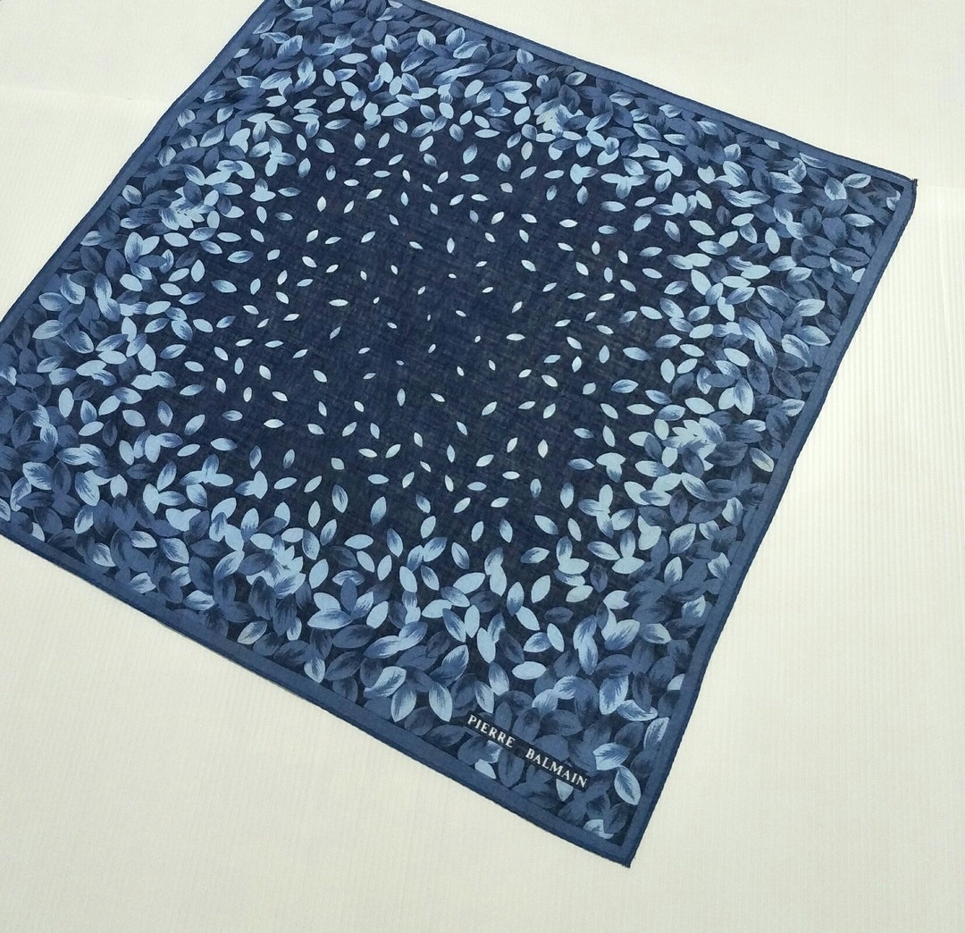 Vintage PIERRE BALMAIN Blue Floral Motive Luxury Cotton 90s ...