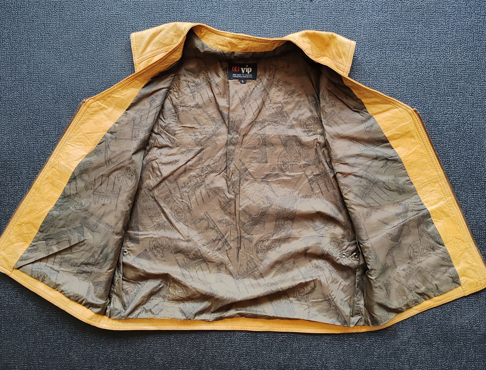 VIP Vintage 90s Japan Leather Vest Gilet Jacket Size Large 1990s ...
