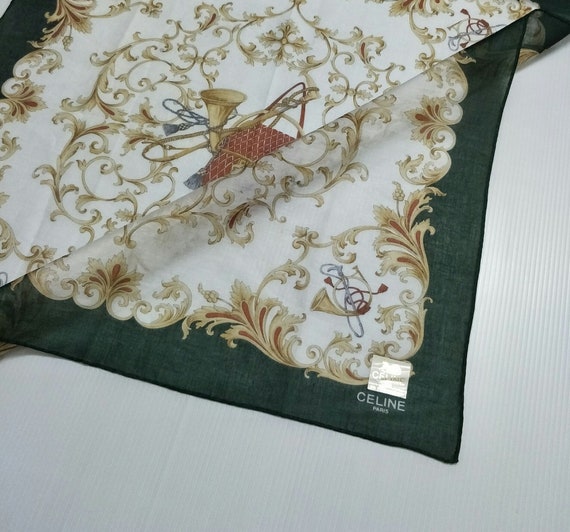 Vintage CELINE 90s cotton handkerchief 18 x 18 In… - image 3