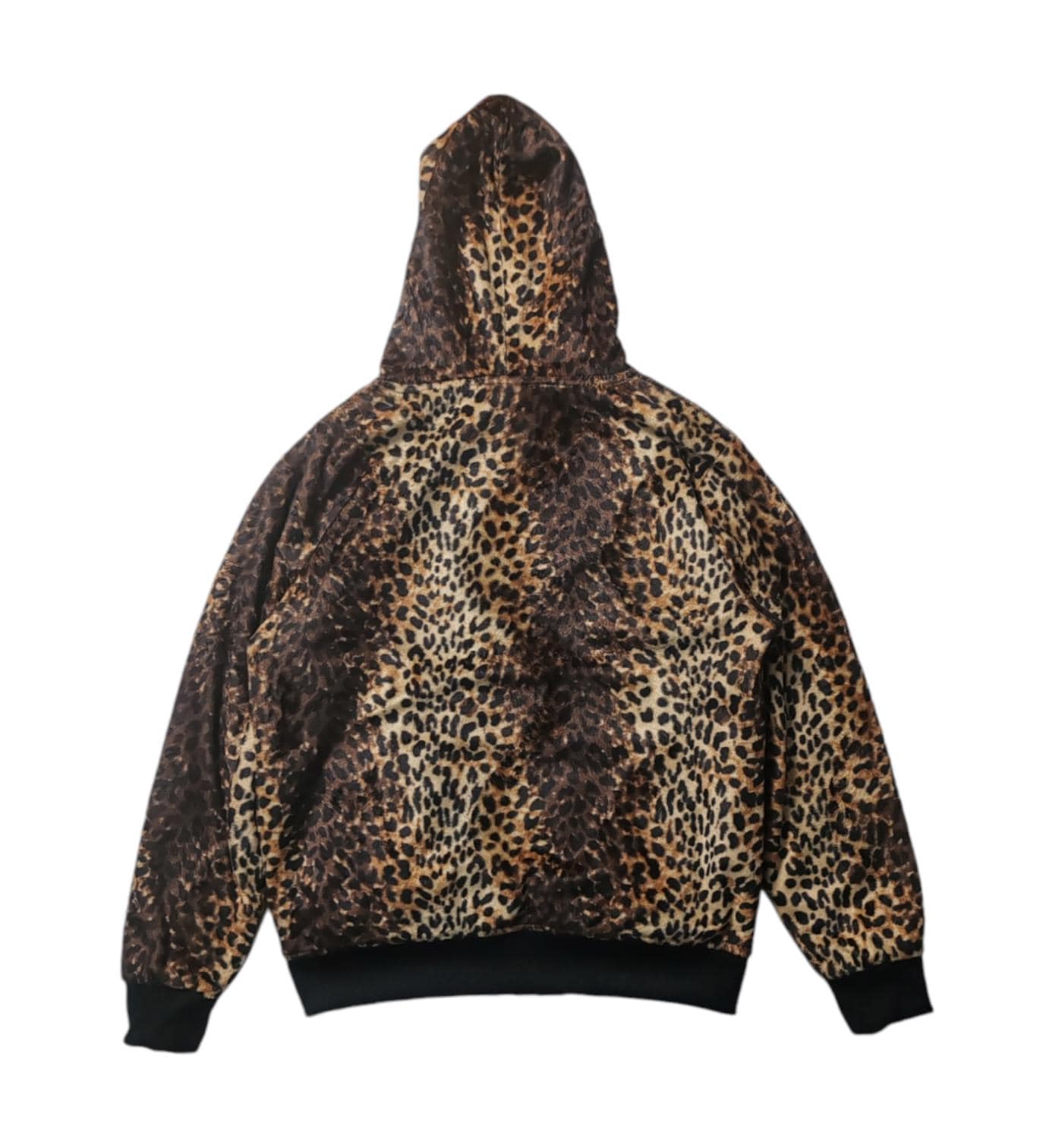 Womens Japan Fleece Reversible Hoodie Jacket Size Large Leopard