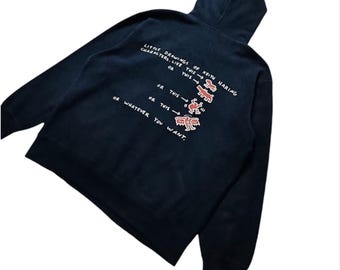 Keith Haring Vintage Fleece Hoodie Sweater size Large Classic Keith Haring Art Painting Sweater