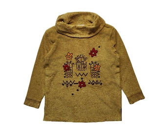 ENRICO DOMNI Vintage Women's Japan fleece Sweatshirt size Medium 9 Japan Style Jumper pullover Sweater