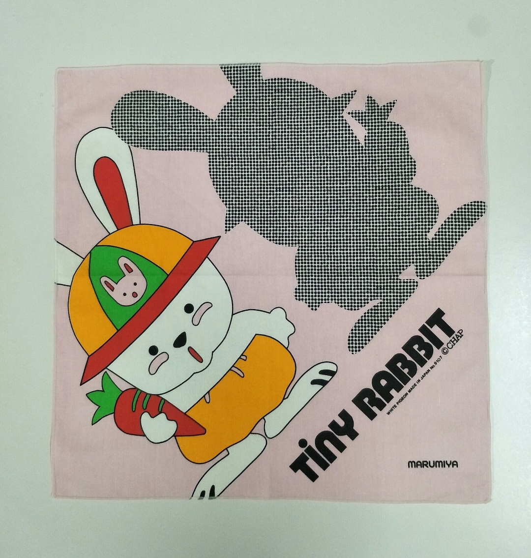 Vintage Tiny Rabbit Marumiya Japanese Cotton Handkerchief Bandana 16.5 ...