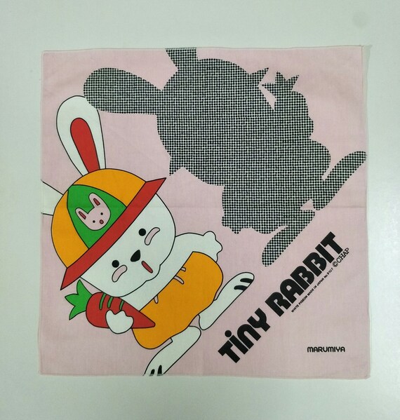Japanese vintage handkerchief rabbits - Gem