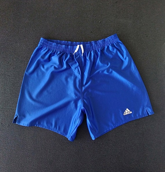 Vintage Adidas 90s Soccer Football Short Pant Men Size O or Large Blue  Polyester Shorts Running 1990s Sprinter Pants 