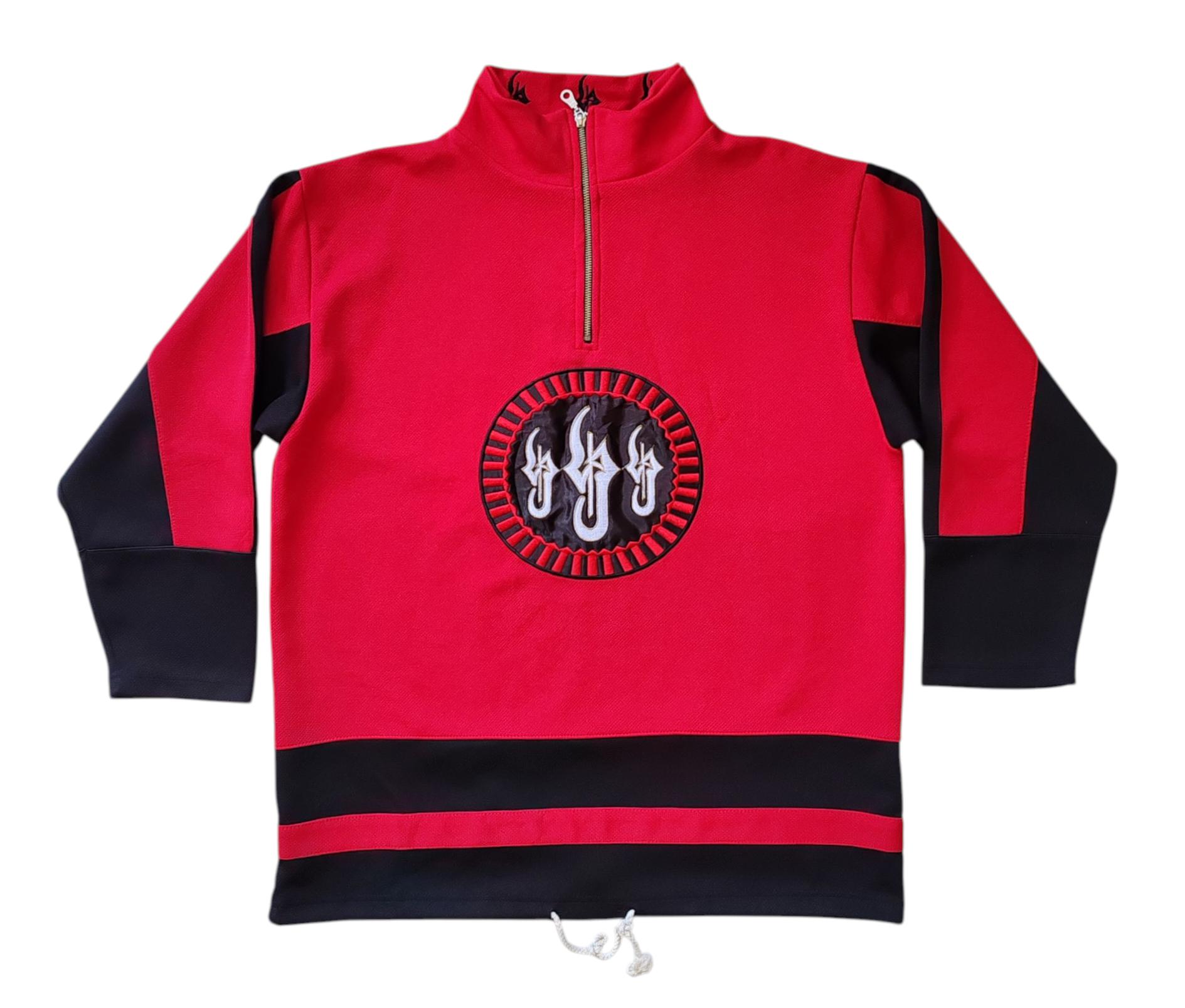 Vintage 90s Embroidered Track Top Quater Zipper Jacket Size M to L