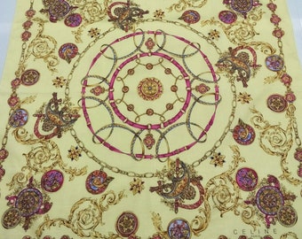 ヴィンテージ CELINE 90年代 コットン ハンカチ 20 x 20 インチ