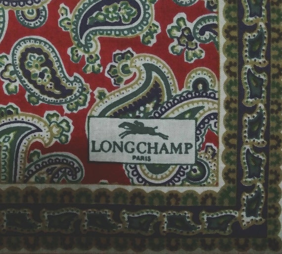Vintage 80s Longchamp Paris Paisley motive luxury… - image 4