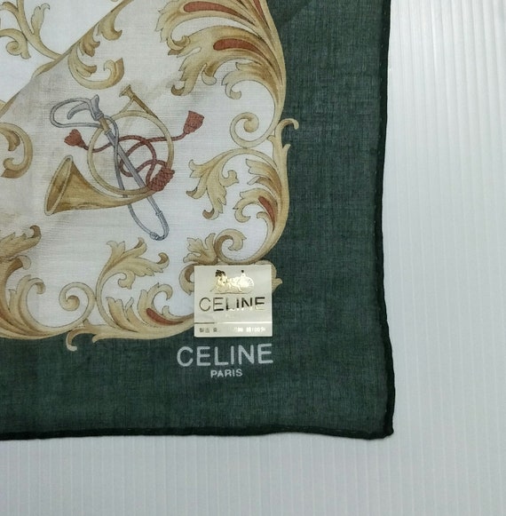 Vintage CELINE 90s cotton handkerchief 18 x 18 In… - image 4