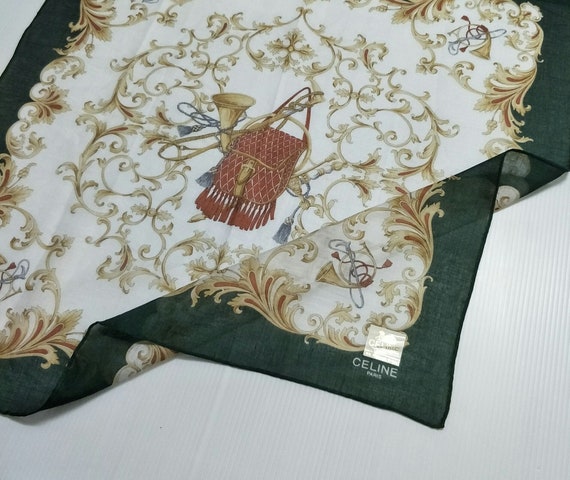 Vintage CELINE 90s cotton handkerchief 18 x 18 In… - image 1