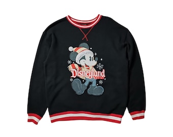 Vintage Mickey Mouse Disneyland Resort Sweatshirt maat medium jaren 90 cartoon schattig Disney jaren 90 90 geborduurde zwarte trui trui