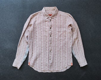 Missoni Vintage 90s Button Up shirt size 50 1990s Missoni Abstract knit Fashion Classic Made in Italy Women Ladies shirt