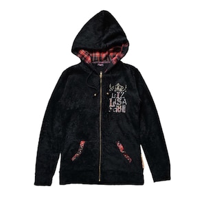 即購入⭕️激レア LIZLISADOLL fur hoodie Y2K LIZ LISA Doll Knit Zip Hoodie Black Shibuya109 Gal GYARU