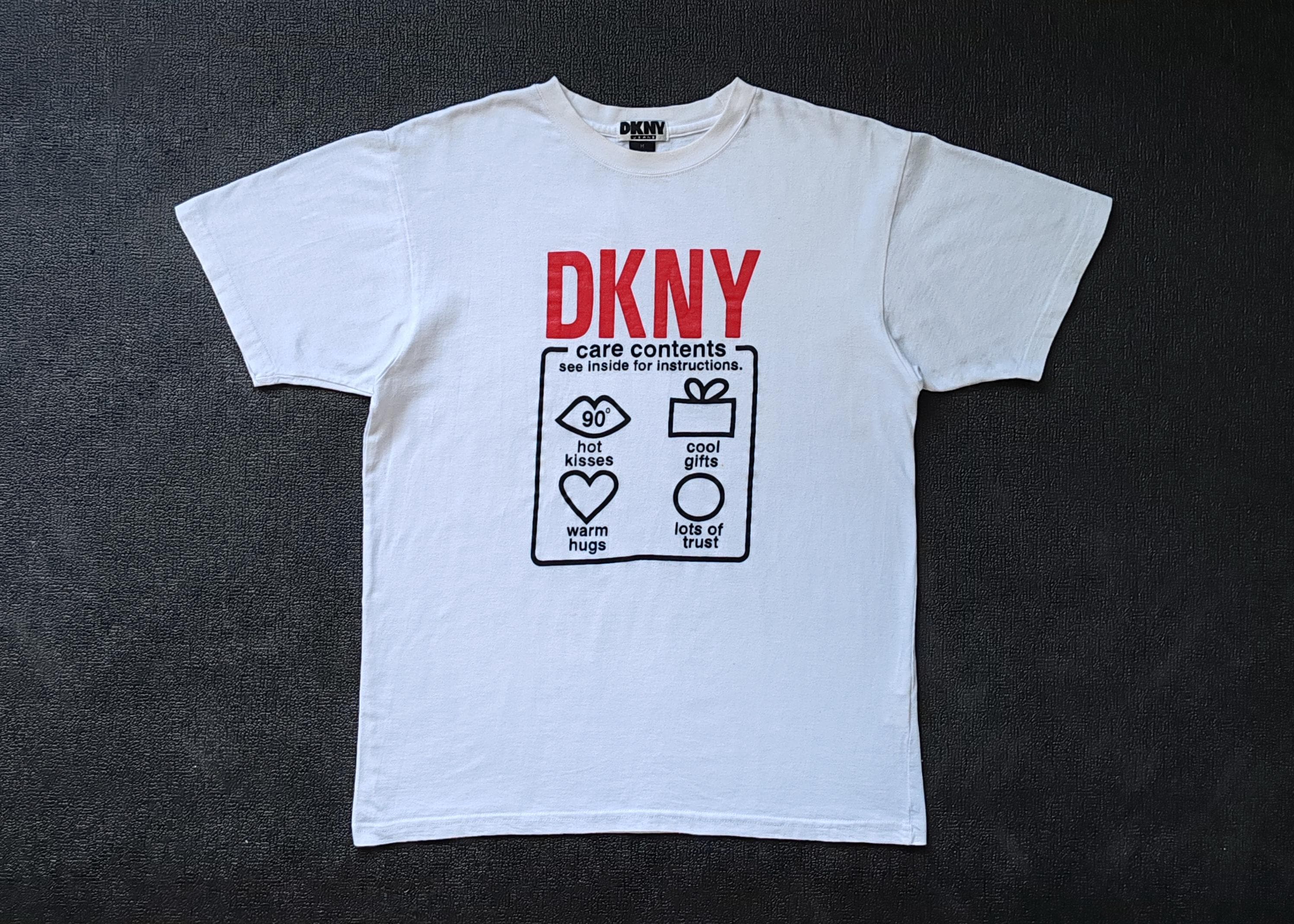 archive dkny print shirts Vintage 2000\u0027s Archive DKNY Red Baby Tee with Logo Print (S