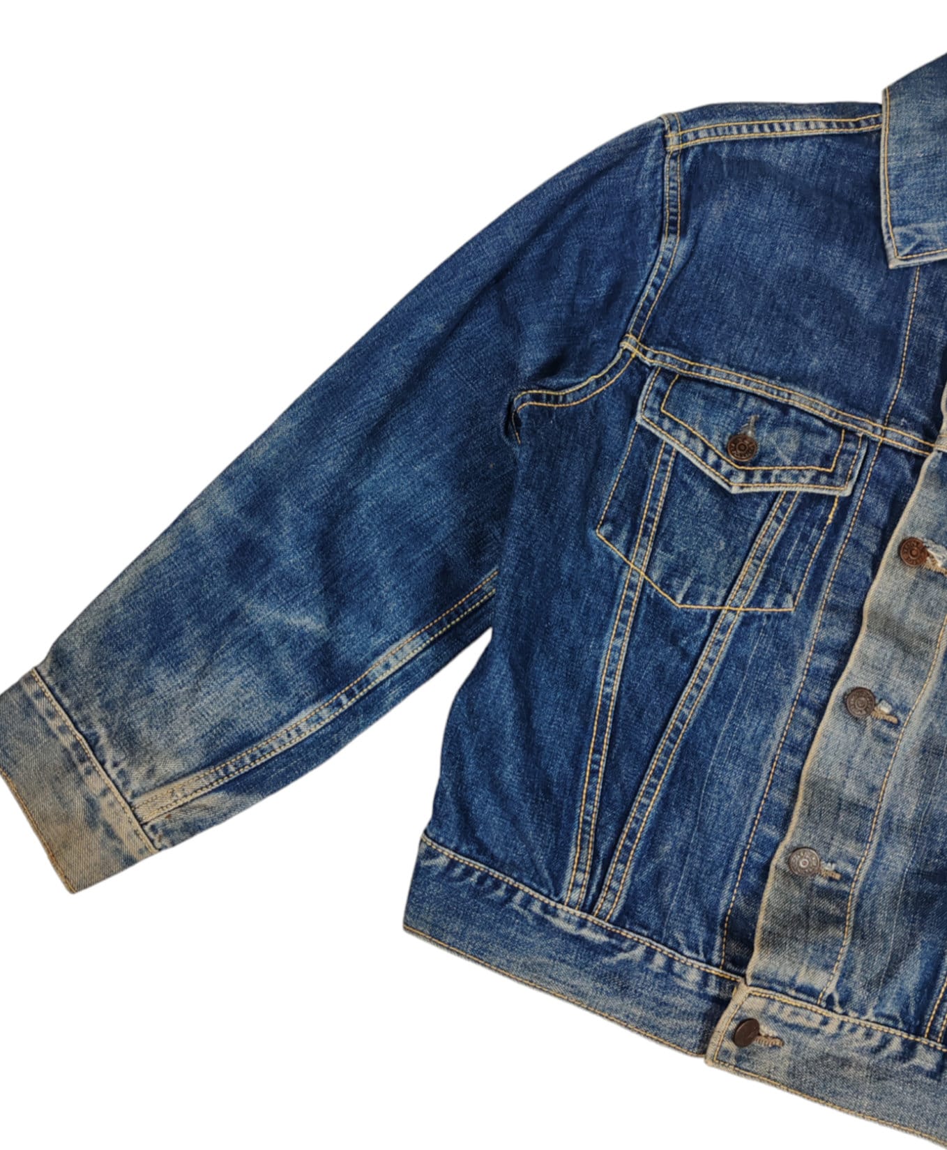 70s Big Stone Denim Vintage Faded Grunge Distressed Trucker 70s Big Stone Denim Vintage Faded Grunge Distressed Trucker