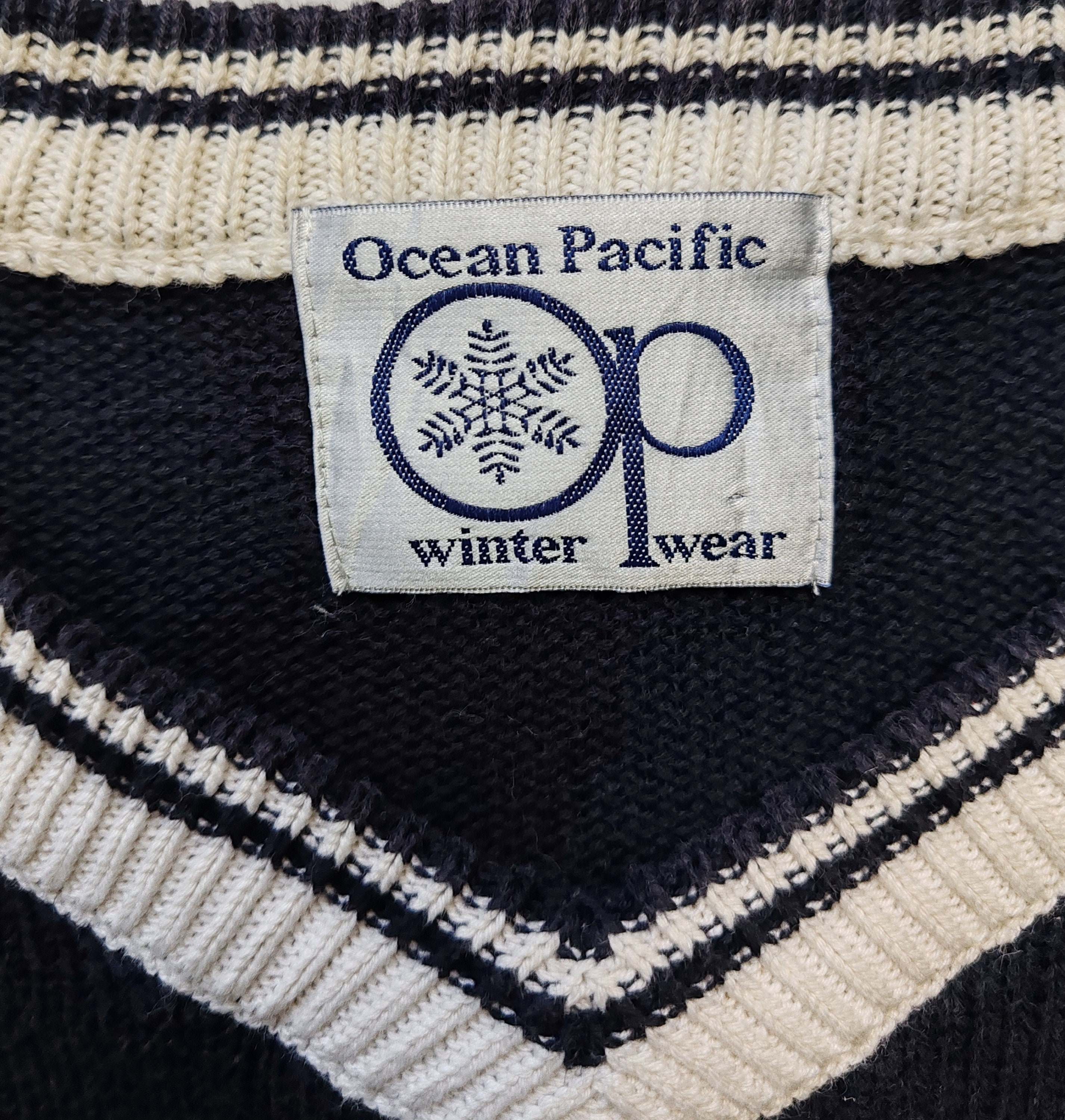 Vintage Ocean Pacific Winter Wear Knit Sweater Size Large 1990s 