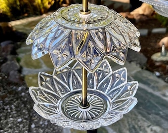 Hanging Bird Feeder, 1960s VINTAGE GLASSWARE, Federal Glass, SMALL Hanging Bird Feeder, Farmhouse Decor  Birthday Housewarming Gift Women