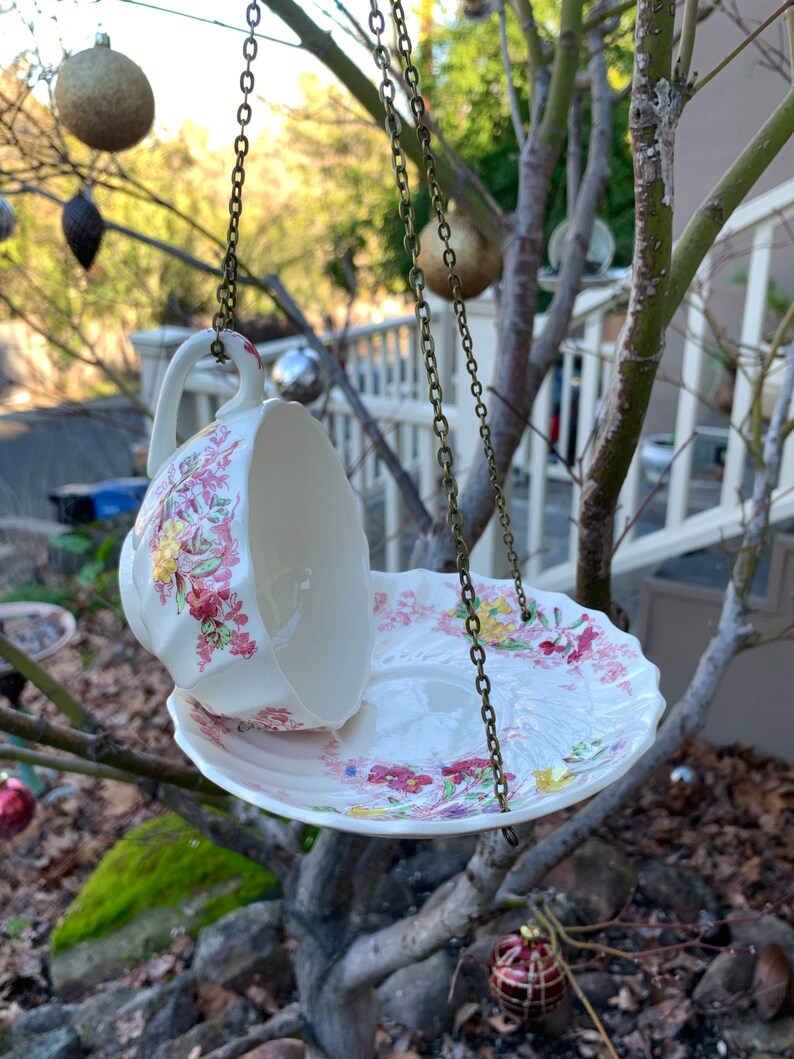 Teacup Bird Feeder 1930s VINTAGE ENGLISH CHINA Copeland Etsy