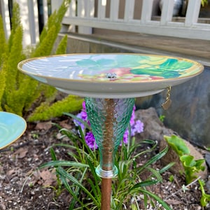 Antique Limoges Bird Feeder: Pole-Mounted Bee & Butterfly Waterer