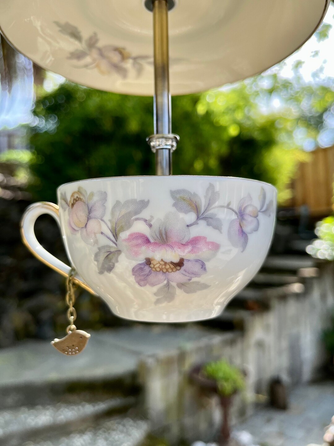 Bumbershoot Teacup Bird Feeder Vintage Czech Porcelain SMALL Etsy