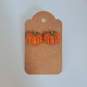 Glitter Pumpkin Earrings