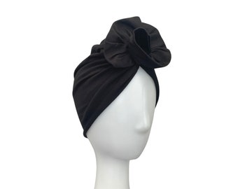 BLACK TURBAN for Women, WOMEN'S Turban, Handmade Turban, Stylish Turban, Alopecia Turban, Women's Hats, Head Wear for Women, Hair Wrap