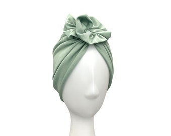 Turban for Women - Pastel Women's Turban Hat, Mint Green Hair Turban Cap, Chemo Jersey Turban, Alopecia Turban, Fashion Turban, Head Wrap