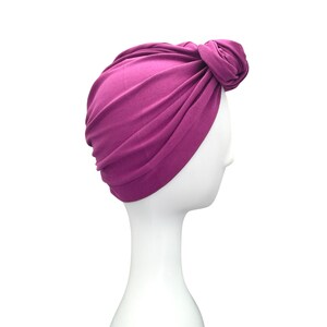 Violet Women's Hair Turban Hat, Cotton Hat for Ladies, Purple Knot Alopecia Chemo Turban, Fashion Turban Women, Chemo Gift for Women