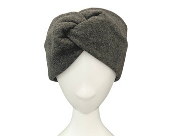 Small size warmer charcoal twist chunky fleece headband ear warmer Winter clothing