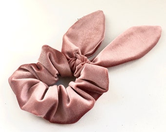 Dusty Pink Velvet Scrunchie Hair Tie for Women, Gentle Hair Elastic, Women's Hair Scrunchies, GIFTS for Her, Girls Scrunchie