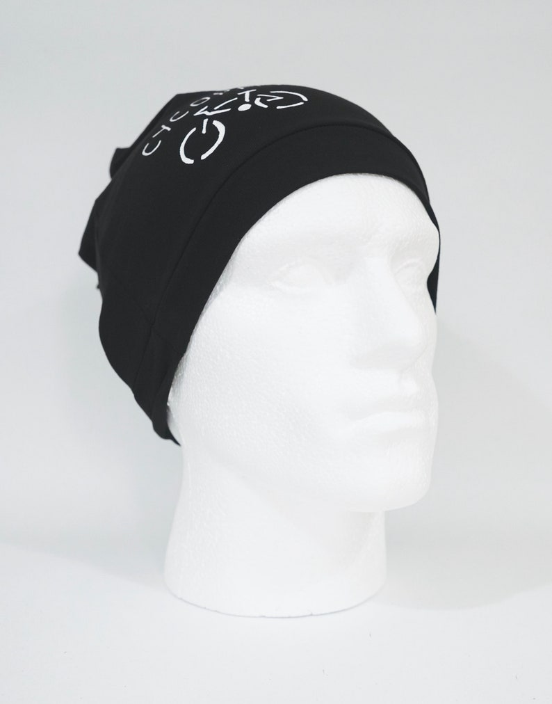Lightweight cycling cap Handmade hat for men Men/'s beanie hat Cycle gift for men Unisex slouchy hats Black beanie hat