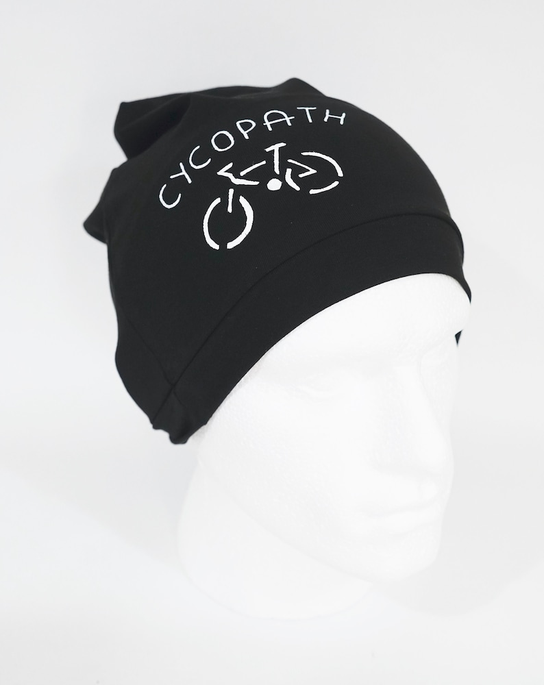 Lightweight cycling cap Handmade hat for men Men/'s beanie hat Cycle gift for men Unisex slouchy hats Black beanie hat