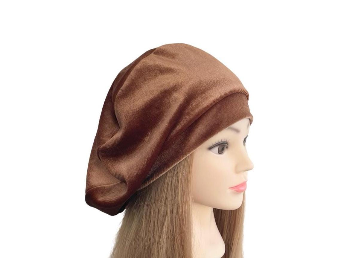 Taupe Brown Vintage Style Beret Hat for Women Soft Luxury 