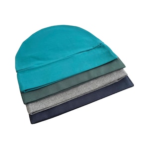 Simple beanie hat, Cotton cancer cap, Plain handmade design beanie cap, Chemo gift for women and men image 1