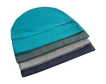Simple beanie hat, Cotton cancer cap, Plain handmade design beanie cap, Chemo gift for women and men