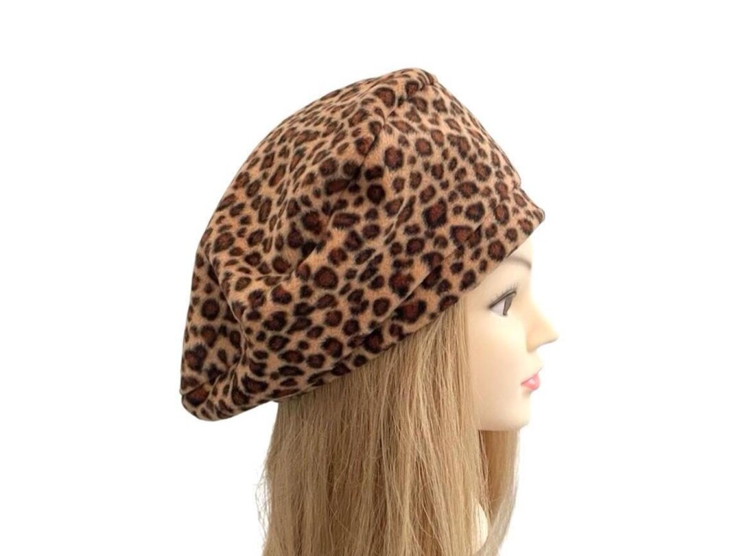 8439 Retro Leopard Print Beret Hat For Women French Style Winter Warm Amazon.com: Czsycdsf Womens Warm French Beret Hat Leopard  main image 4
