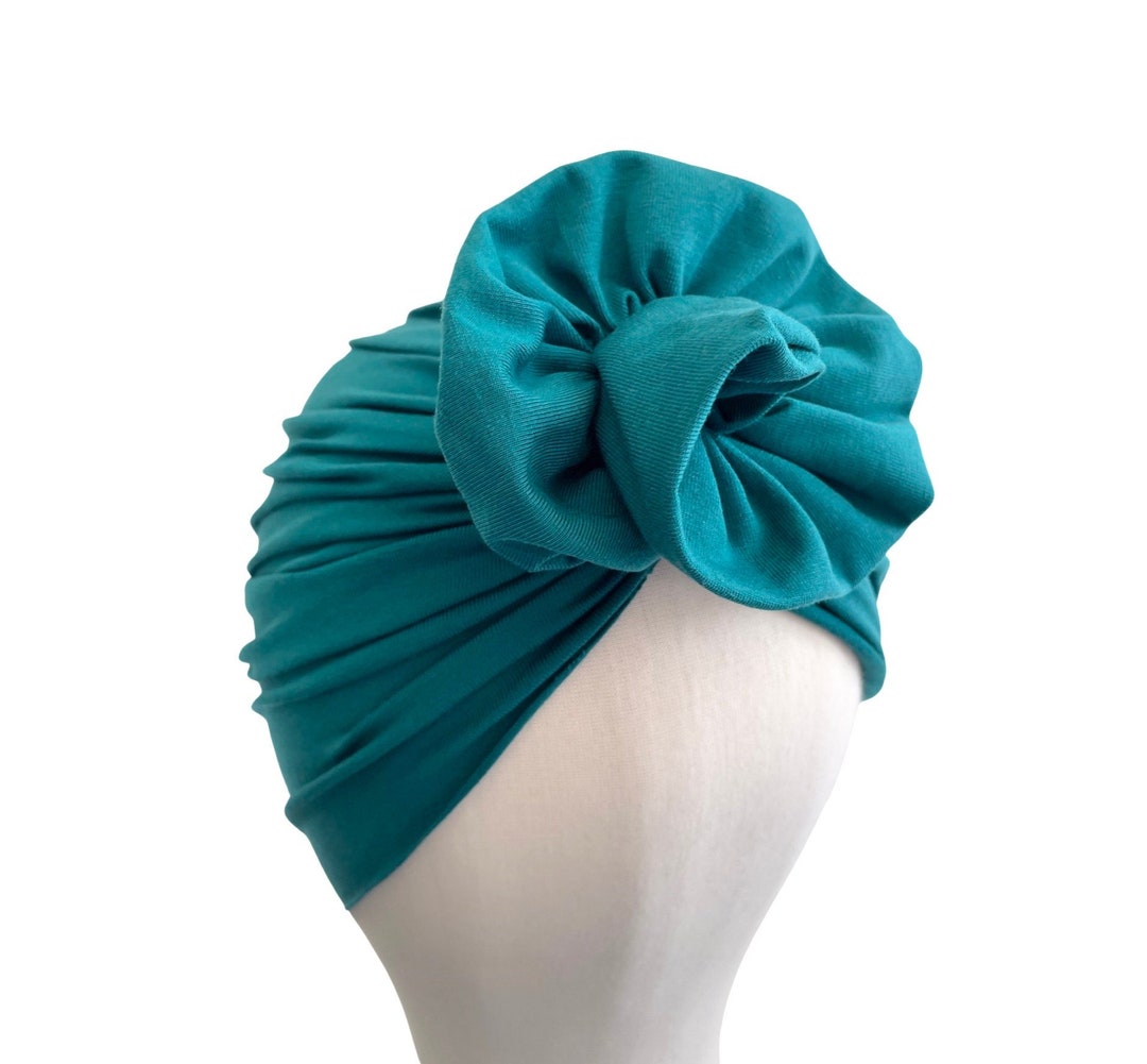 Teal Women's Turban Hat Rosette Hair Turban Stretch - Etsy UK