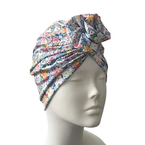 Fashion Swim Cap Floral SPF 50 Hair Care Turban Hat for Women Soft Stretchy Jersey Summer Turban Head Wrap Hair Loss Chemo Head Scarf