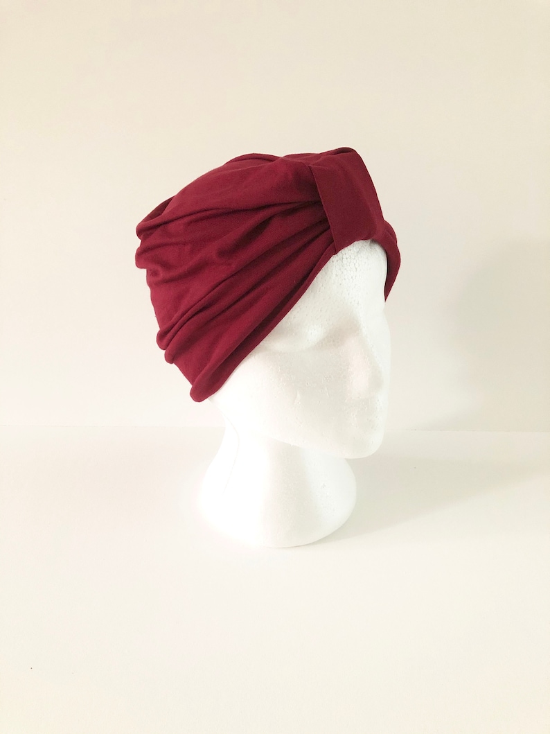 Maroon Top Knot Turban Hat for Women Red Head Wrap Turban Etsy