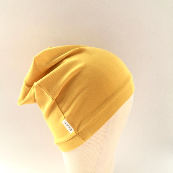 mustard yellow beanie hat