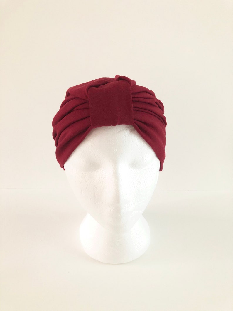 Maroon Top Knot Turban Hat for Women Red Head Wrap Turban Etsy