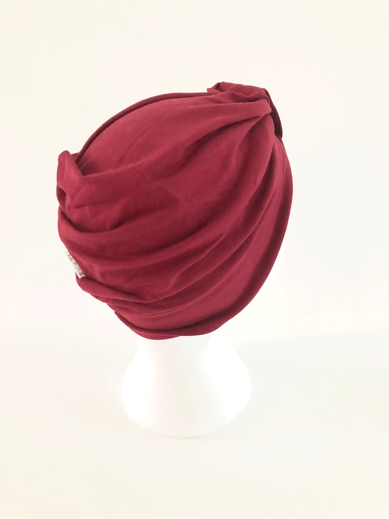 Maroon Top Knot Turban Hat for Women Red Head Wrap Turban Etsy