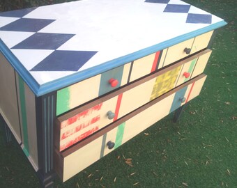 Vintage furniture, furniture with drawers.