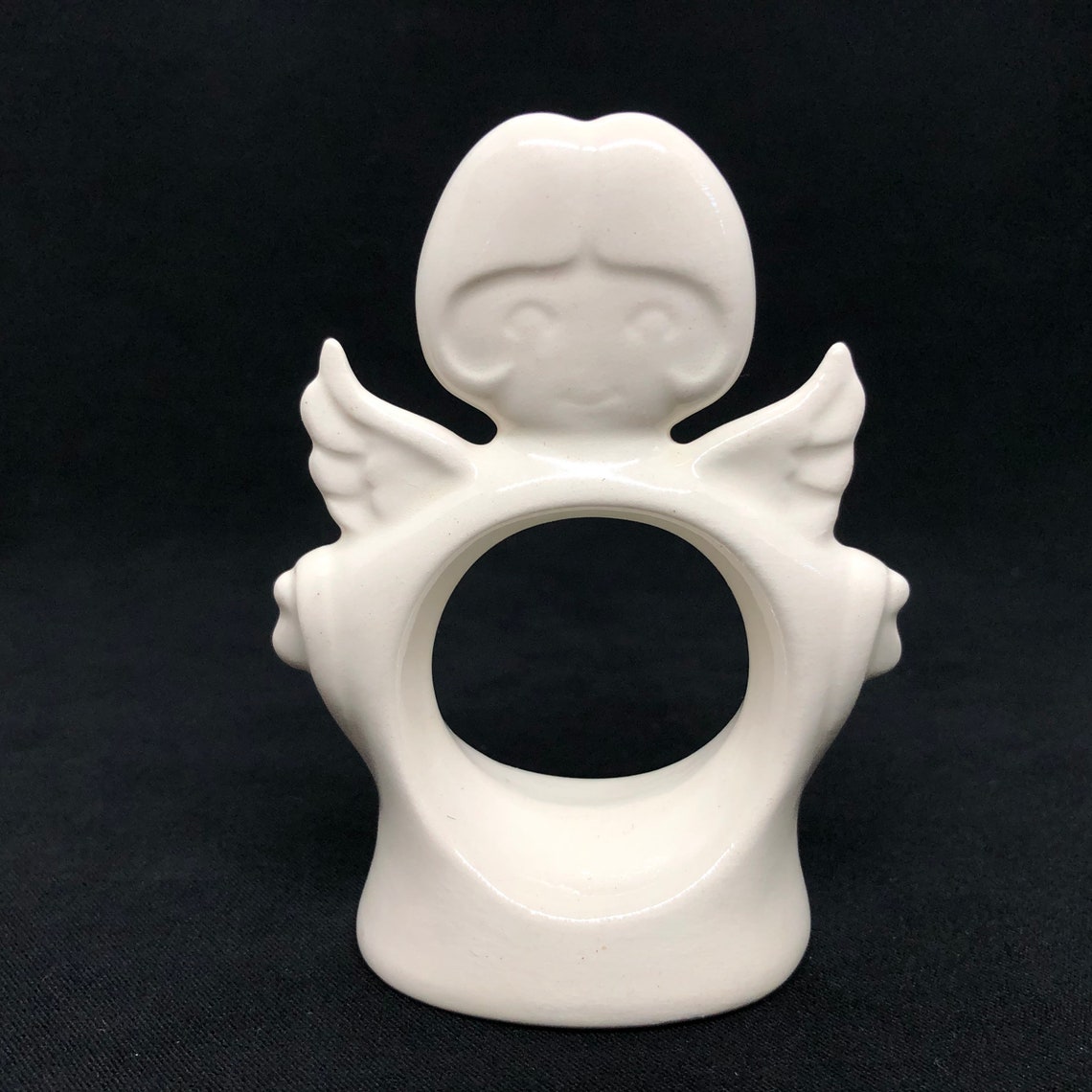Set of Six Vintage White Ceramic Angel Napkin Rings Etsy Israel