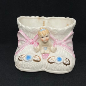 Bottines pour bébé vintage et tiny Baby Planter Made in Japan
