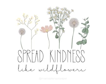 Wildblumen Planer Dashboard: Verbreite Freundlichkeit Printable (Digitaler Download)