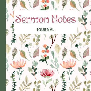Sermon Notes Journal Floral 8x11