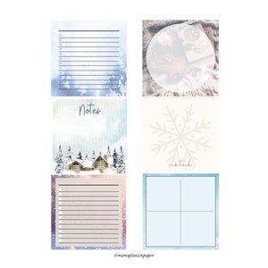 Winter Sticky Notes - digital printable sticky notes winter