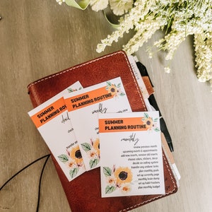Summer Planning Routine Cards, Printable Planner Cards, Planner Routine Printable, Planner Cards